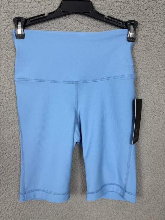 90 Degree By Reflex Pants - 90 Degree by Reflex Women's High Waisted Biker/ Yoga Shorts Ribbed Blue XS NWT's